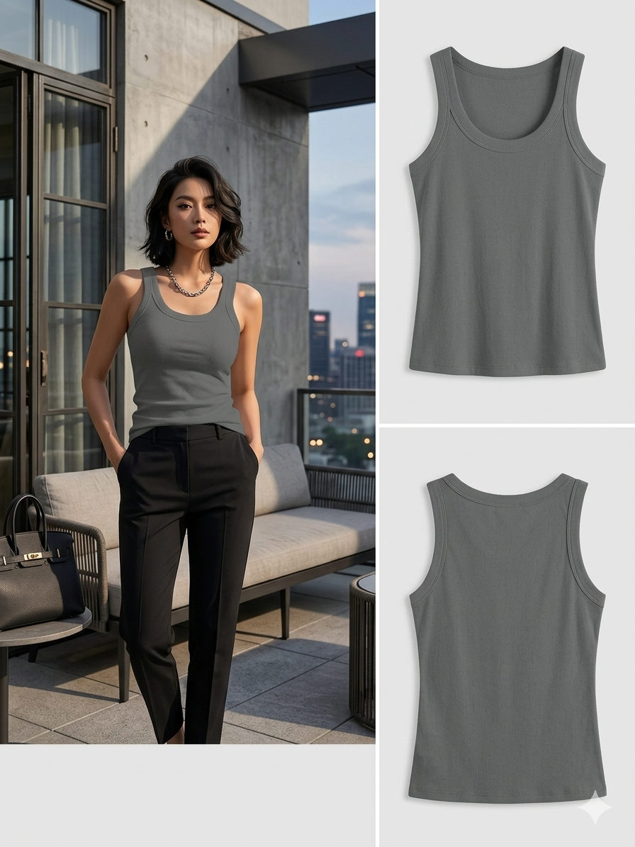 Débardeur Gris - Essentiel Doux