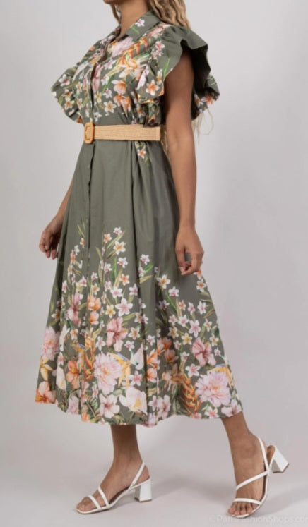 Robe CHEMISE EDEN - Longue & Fleurie en Coton