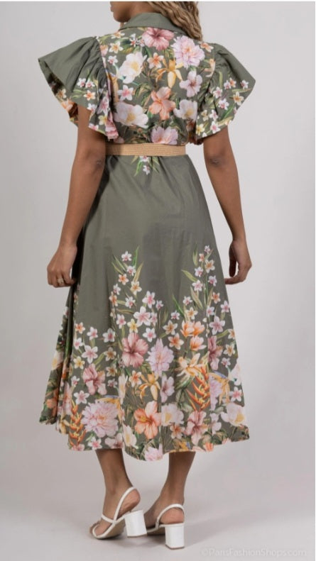 Robe CHEMISE EDEN - Longue & Fleurie en Coton