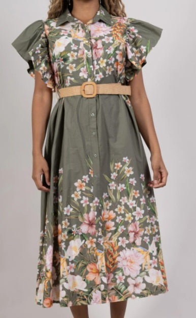 Robe CHEMISE EDEN - Longue & Fleurie en Coton