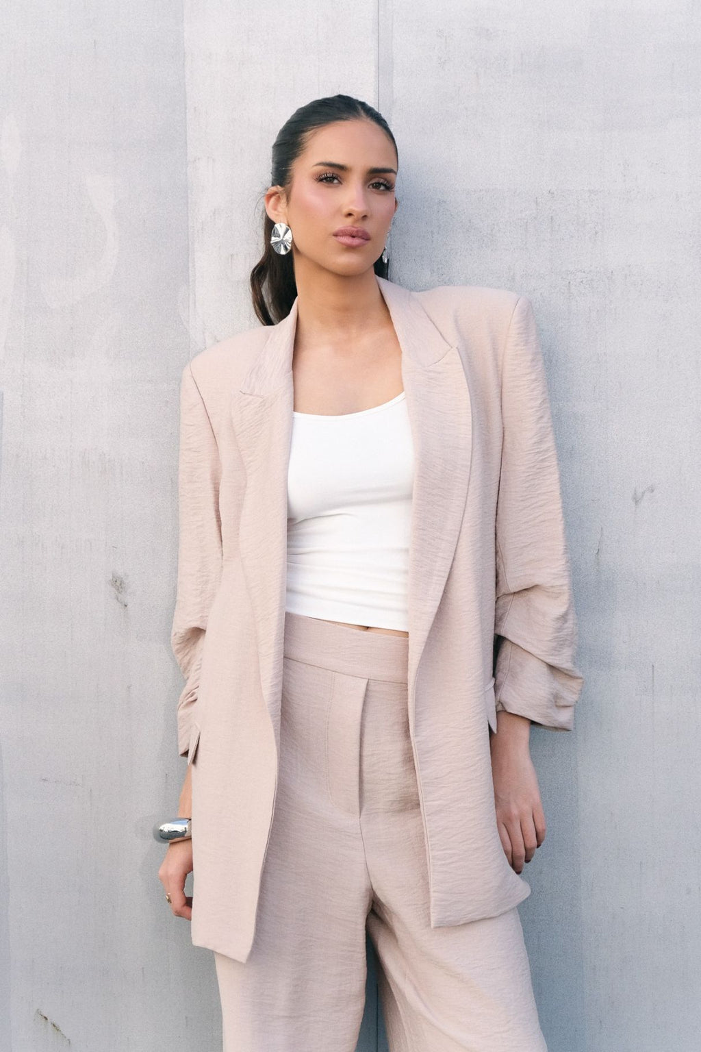 Veste Blazer Structuré Or Rose - Élégance Lumineuse