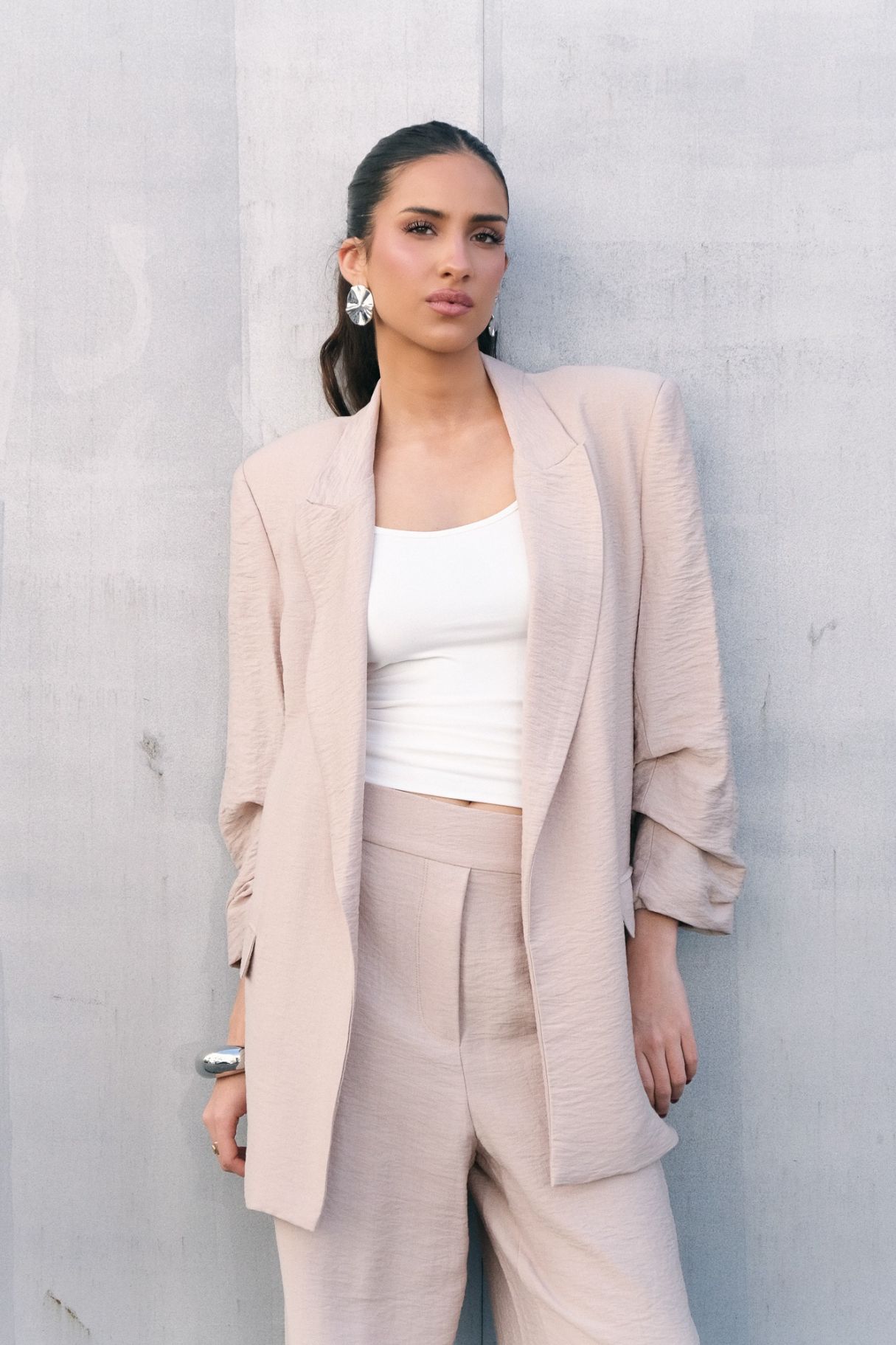 Veste Blazer Structuré Or Rose - Élégance Lumineuse
