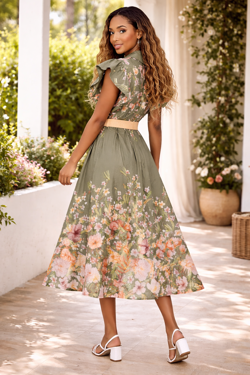 Robe CHEMISE EDEN - Longue & Fleurie en Coton