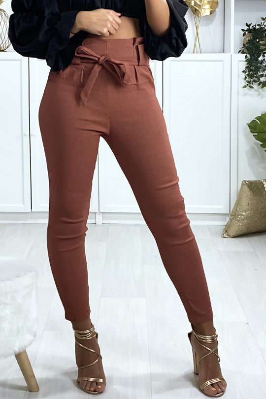 Legging SCULPT : Taille ceinturée & Teinte Caramel