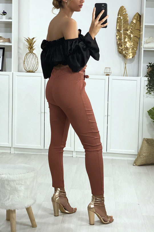 Legging SCULPT : Taille ceinturée & Teinte Caramel