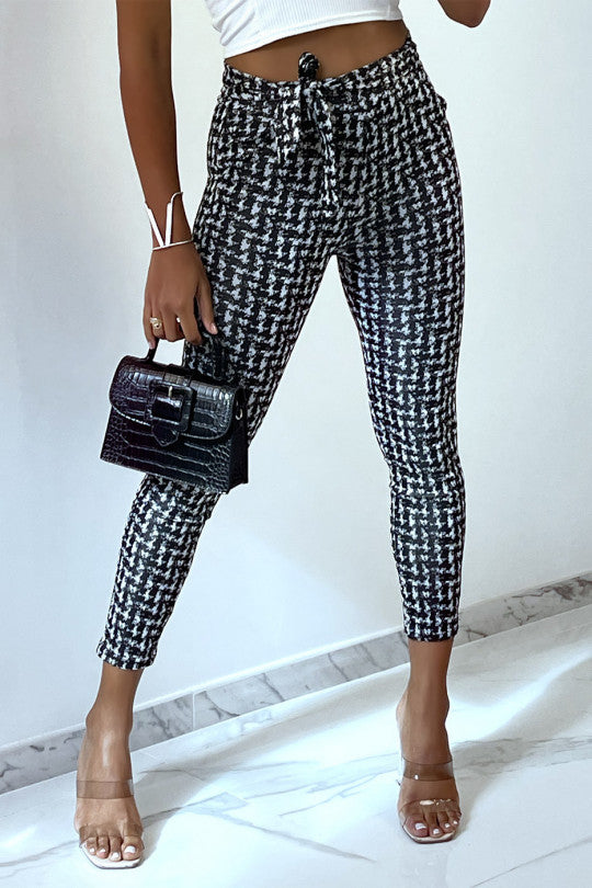 Legging GRAPHIK -Noir & Blanc à ceinture intégrée